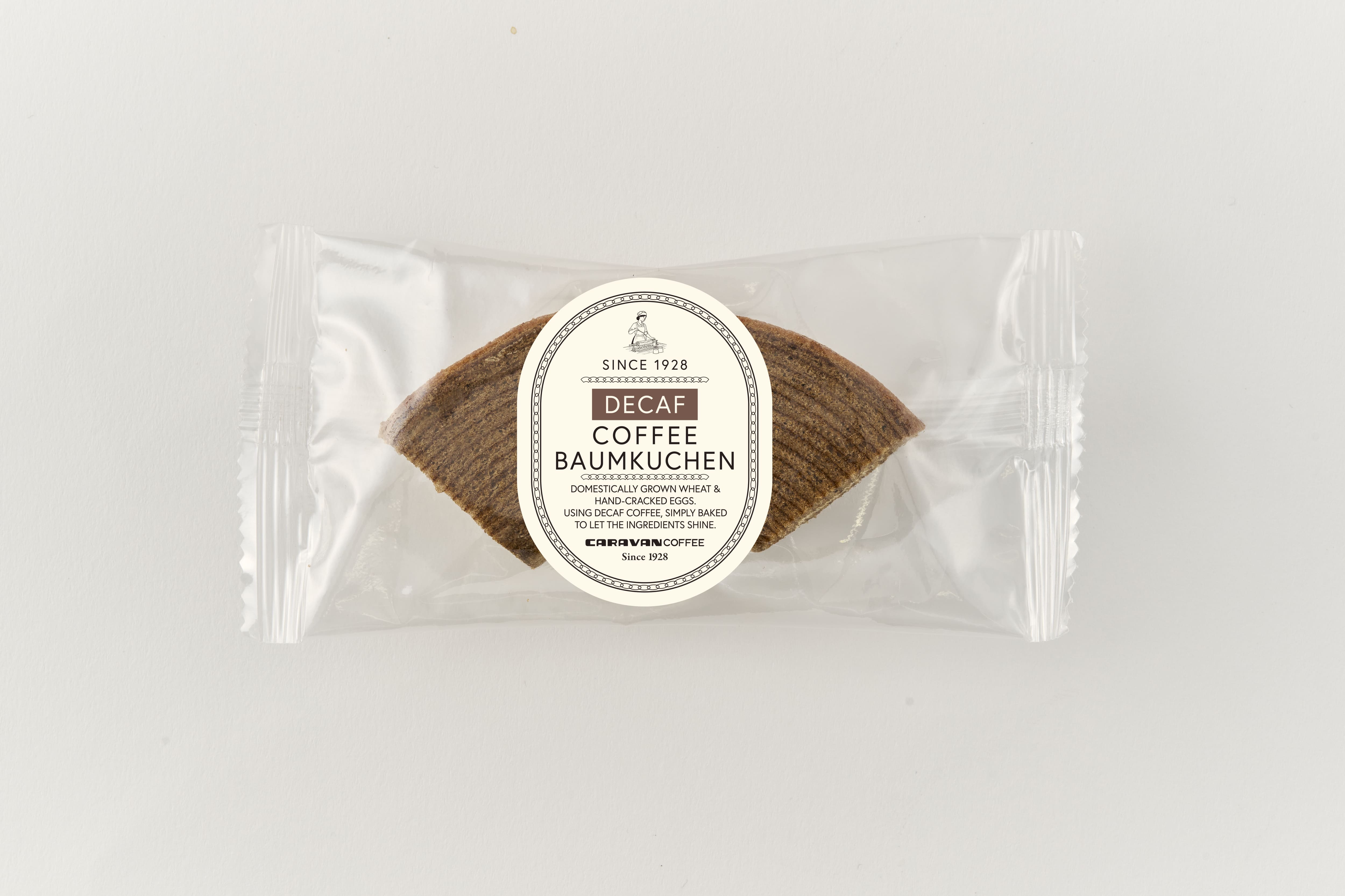 広がるデカフェ市場へ新提案。コーヒーの風味豊かな「デカフェコーヒーバウムクーヘン」を新発売!!